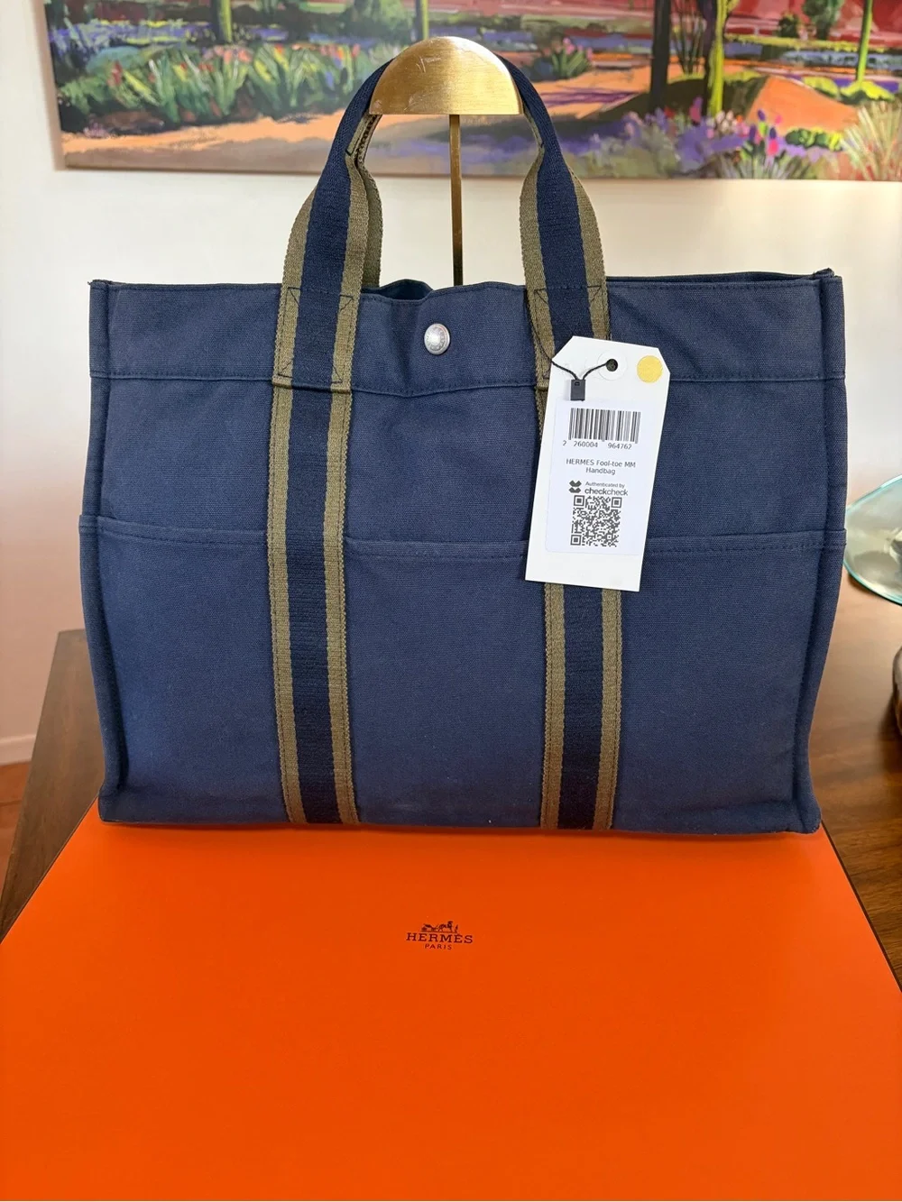Vintage Hermes Fourre Tout with box. Authentic with COA